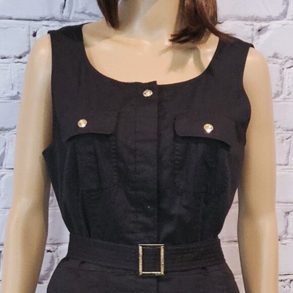 LAUREN RALPH LAUREN, Black sleeveless shirt dress with belt - Picture 5 of 12